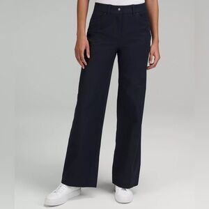 NWOT Lululemon City Sleek Black Wide-Leg Work Trousers Size 10